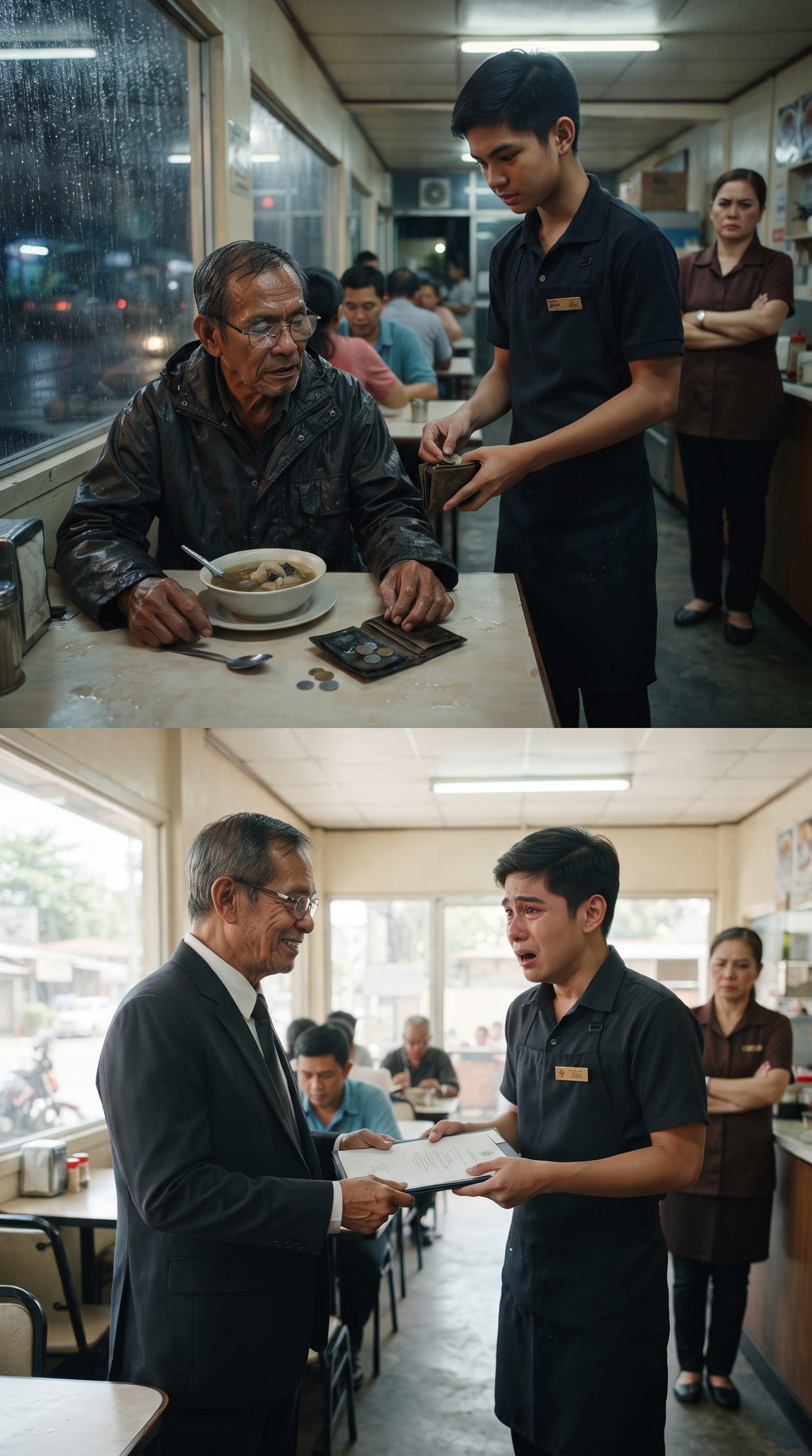 NAKIPILA AKO BILANG ISANG BASANG KARTERO SA SARILI KONG RESTAURANT… AT NANG MAGKULANG ANG AKING PAMBAYAD, ISANG BATANG BUSBOY ANG TAHIMIK NA NAGLABAS NG SARILI NIYANG TIP PARA AKO AY MATULUNGAN