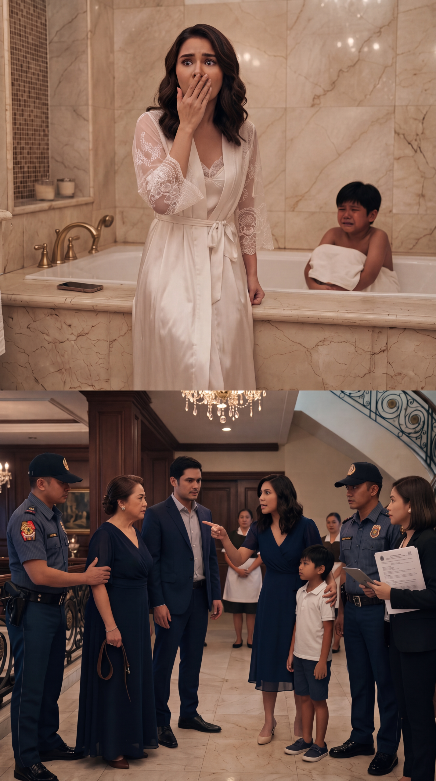 UNANG GABI KO SA MARANGYANG MANSYON NG ASAWA KO, AKSIDENTE KONG NABUKSAN ANG PINTO SA DULO NG PASILYO—AT DOON KO NAHULING NANGINGINIG ANG BATANG TUMAWAG SA AKING ‘MAMA’ KANINA, HABANG SARIWA PA ANG MARKA NG PANANAKIT NA LINGID SA KAALAMAN NG PAMILYANG NAGDIWANG SA AMING KASAL.