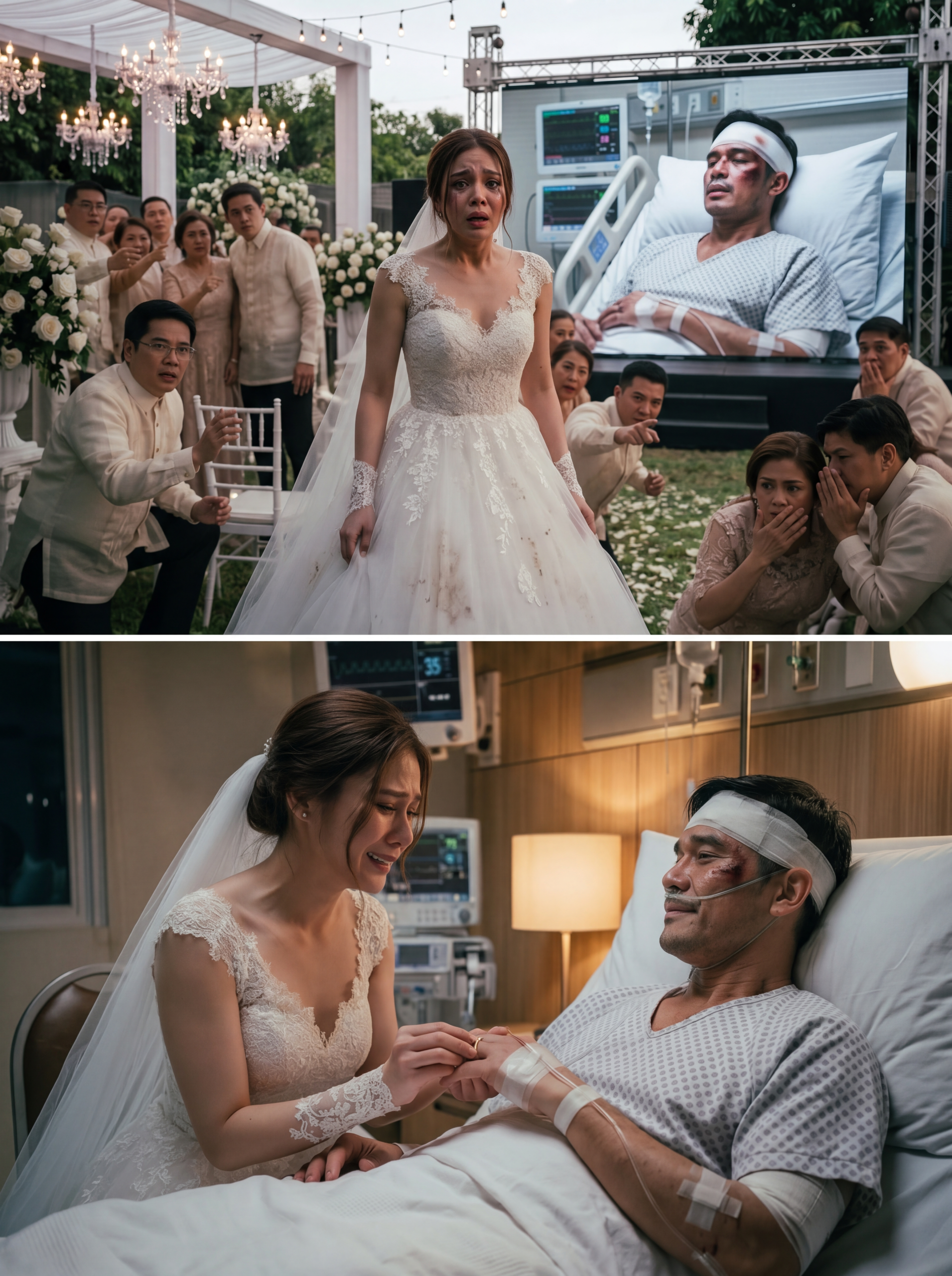 LAHAT NG BISITA AY NAGBULUNGAN AT NAG-ALALA NANG HINDI LUMITAW ANG GROOM SA PINAKAHIHINTAY NA ARAW NG KANILANG KASAL. INAKALA NG MARAMI NA ISA ITONG KASO NG ‘RUNAWAY GROOM’ NA NANGIWAN SA ALTAR. SUBALIT BIGLANG TUMAHIMIK ANG BUONG BULWAGAN AT TUMIGIL ANG MUNDO NG BAWAT ISA NANG MAGBUKAS ANG LED SCREEN—ISANG LIVE STREAM MULA SA OSPITAL ANG IPINALABAS NA NAGBUNYAG NG TOTOONG DAHILAN KUNG BAKIT HINDI SIYA NAKADATING.
