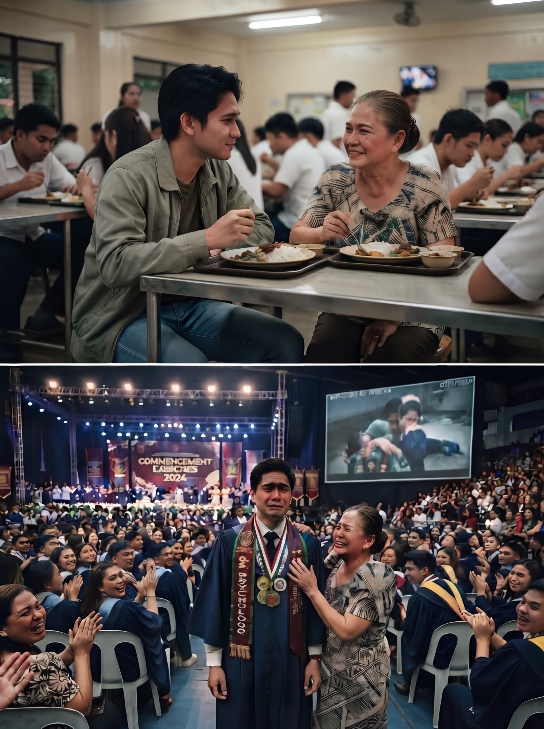 ISANG MAHIRAP NA ESTUDYANTENG 90 ARAW NA PATAGONG TITIRA SA LIKOD NG STAGE NG PAARALAN, MAPAPATANGA ANG LAHAT SA ARAW NG GRADUATION DAHIL SA CCTV!