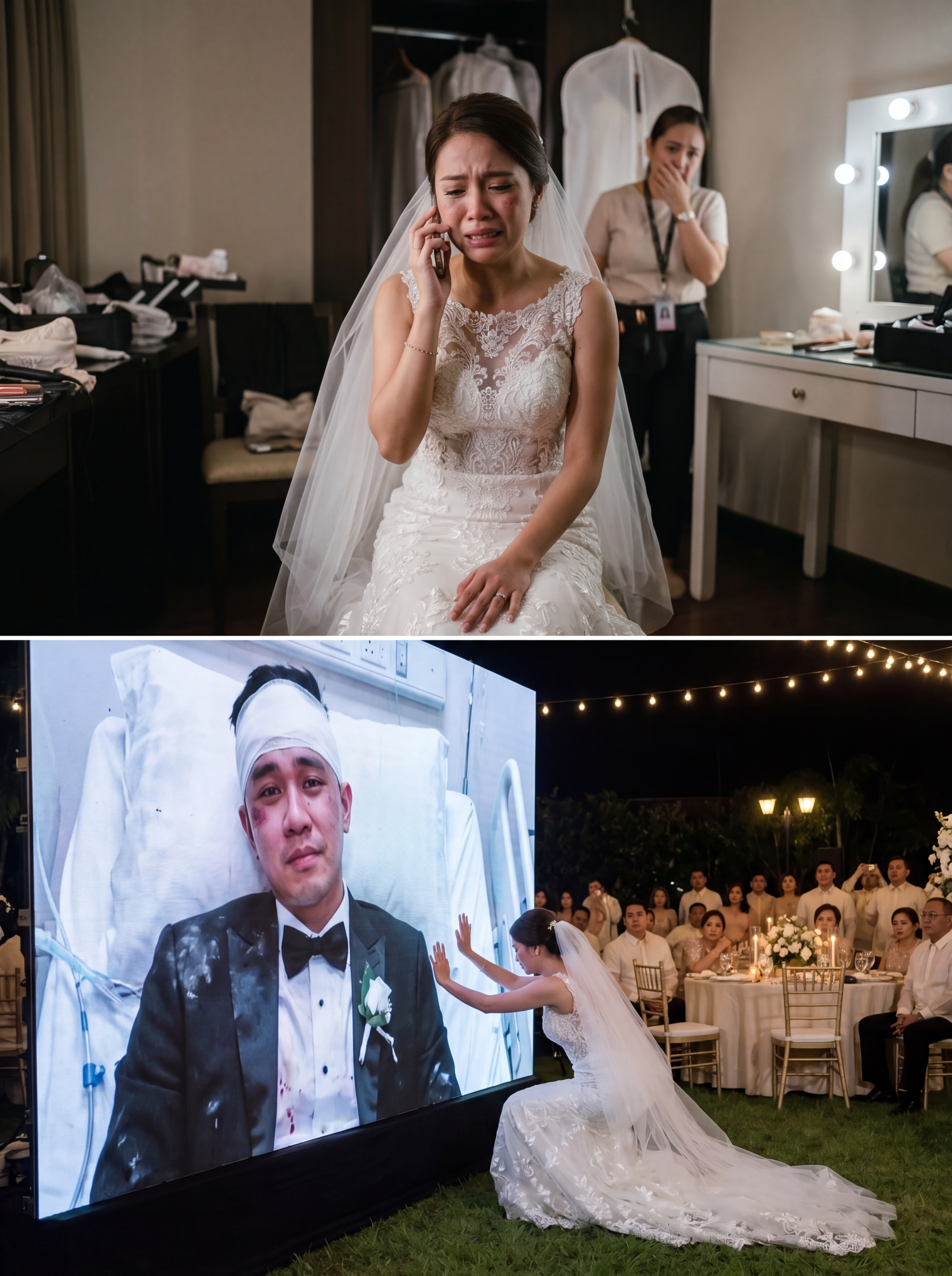 HINDI SINIPOT NG GROOM ANG KANYANG BRIDE SA ARAW NG KASAL KAYA INAKALA NG LAHAT AY “RUNAWAY GROOM” ITO PERO TUMIGIL ANG MUNDO NG MGA BISITA NANG IPALABAS SA LED SCREEN ANG ISANG LIVE VIDEO MULA SA OSPITAL